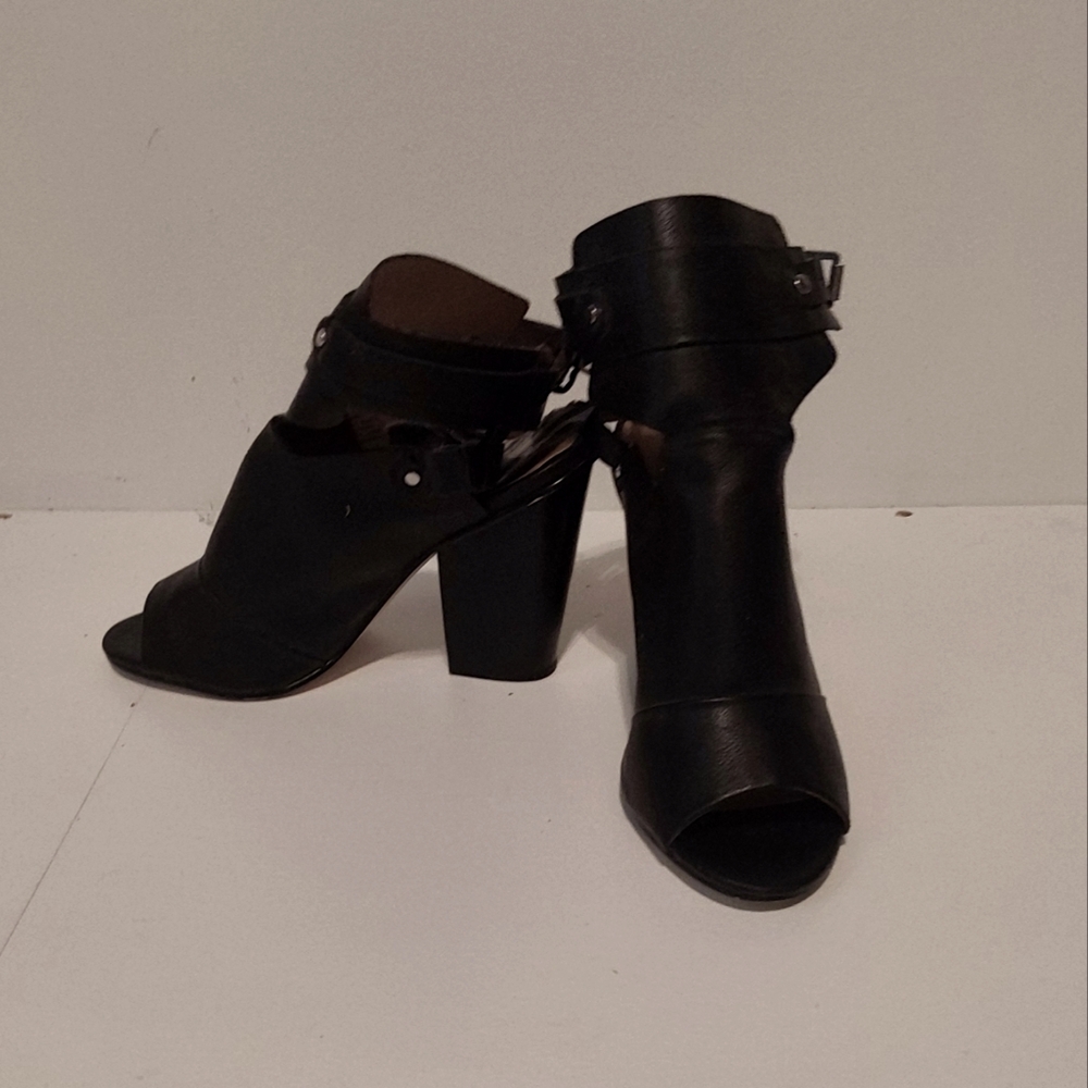 Just Fab stacked heel open toe Heels